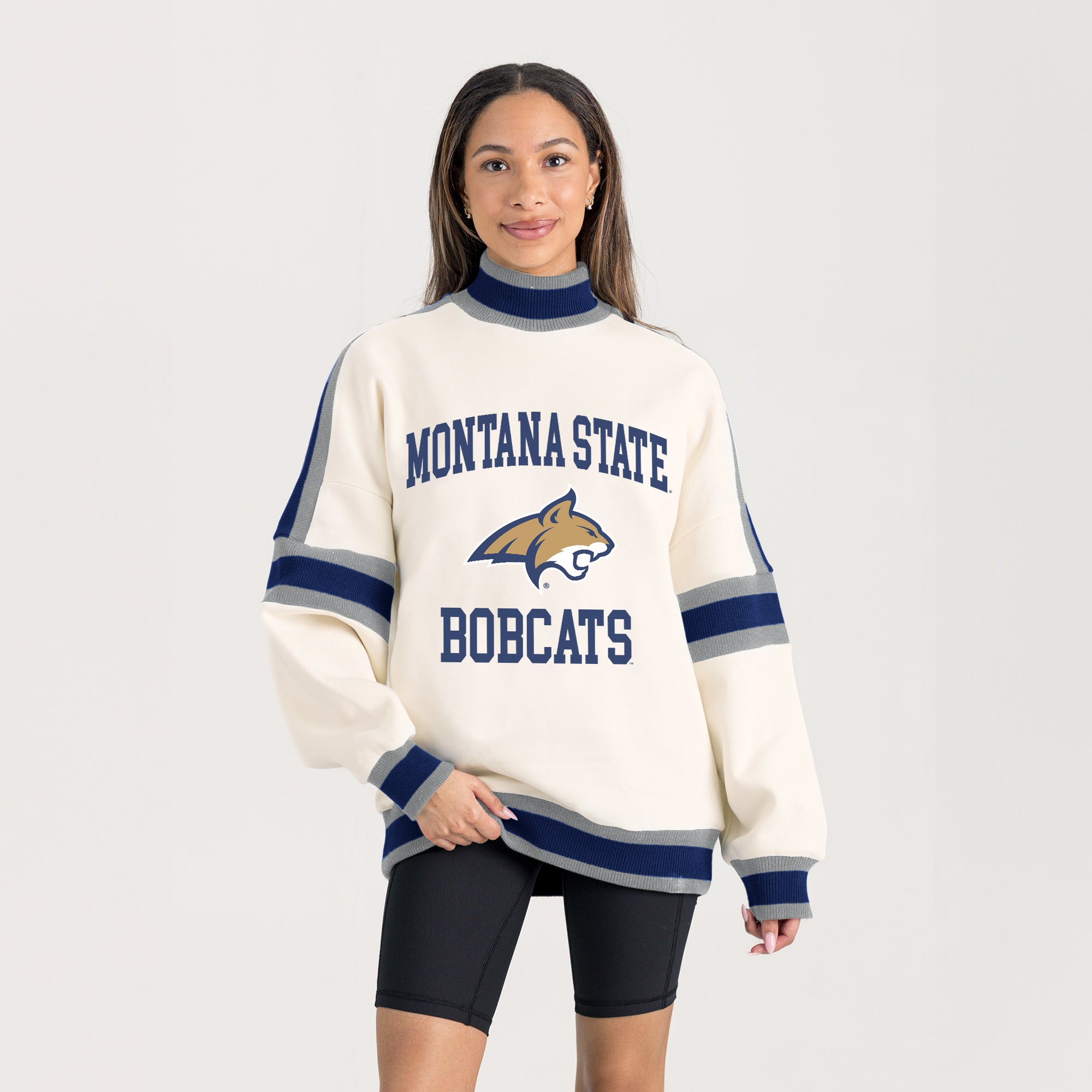MONTANA STATE BOBCATS VIVID MOTION COLORBLOCK TURTLENECK PULLOVER
