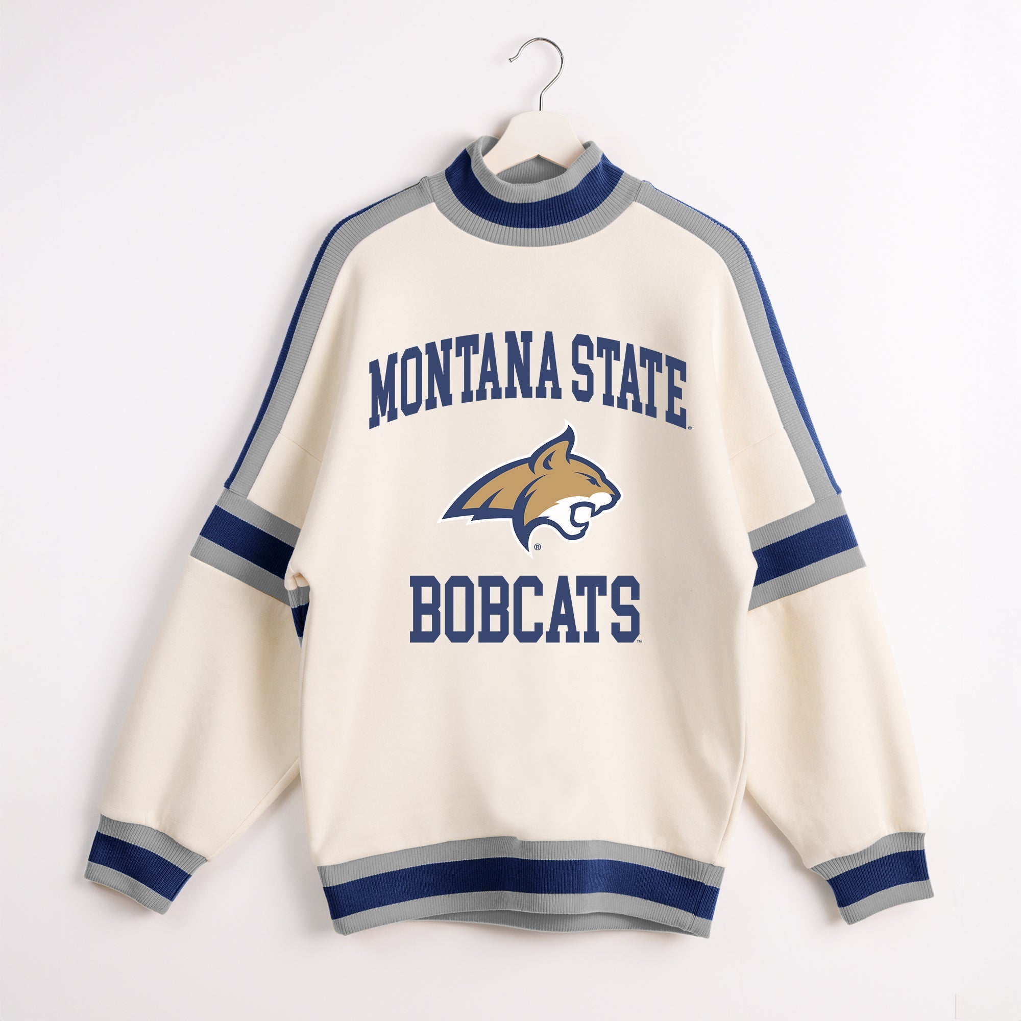 MONTANA STATE BOBCATS VIVID MOTION COLORBLOCK TURTLENECK PULLOVER