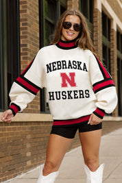 NEBRASKA CORNHUSKERS VIVID MOTION COLORBLOCK TURTLENECK PULLOVER