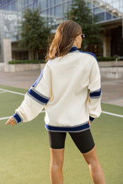 NEW ENGLAND PATRIOTS VIVID MOTION COLORBLOCK TURTLENECK PULLOVER