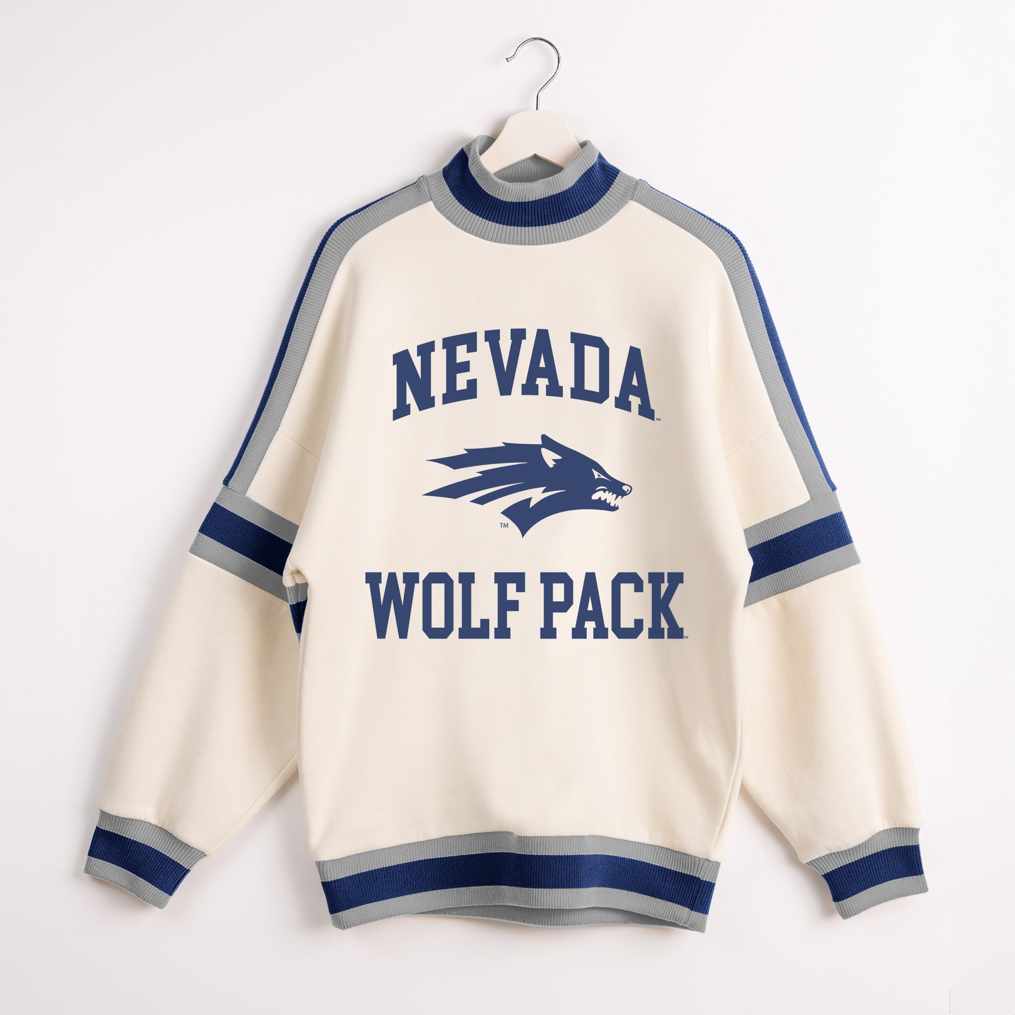 NEVADA WOLF PACK VIVID MOTION COLORBLOCK TURTLENECK PULLOVER