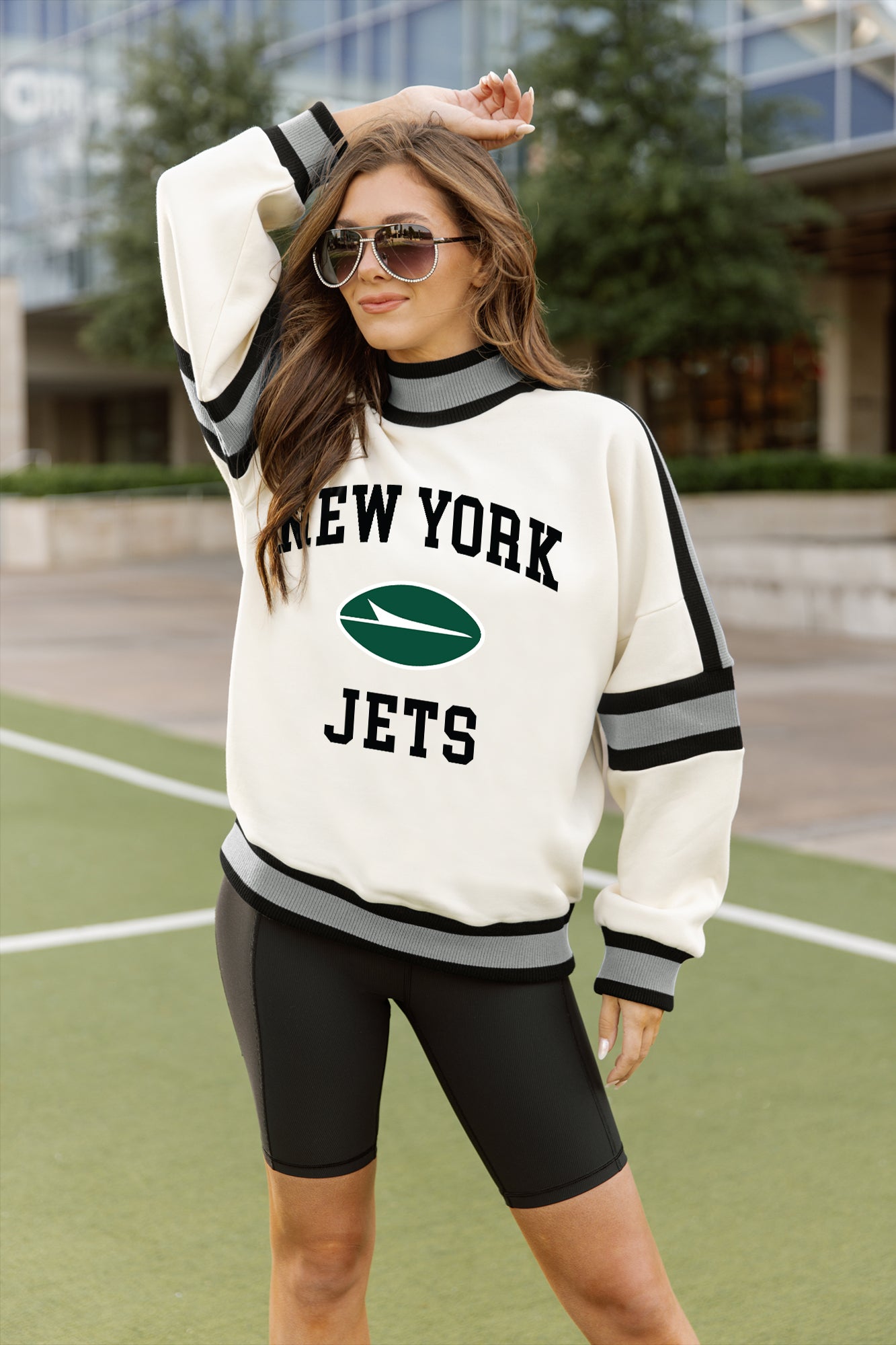 NEW YORK JETS VIVID MOTION COLORBLOCK TURTLENECK PULLOVER