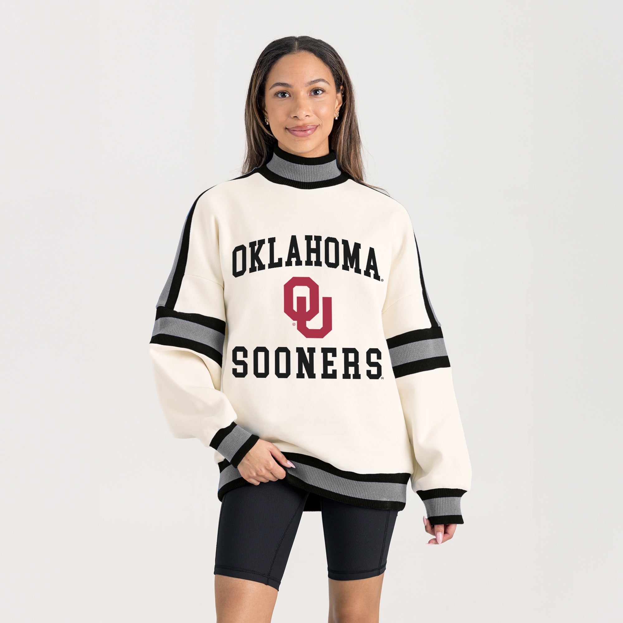 OKLAHOMA SOONERS VIVID MOTION COLORBLOCK TURTLENECK PULLOVER