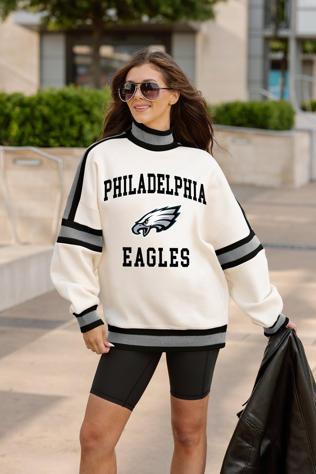 PHILADELPHIA EAGLES VIVID MOTION COLORBLOCK TURTLENECK PULLOVER