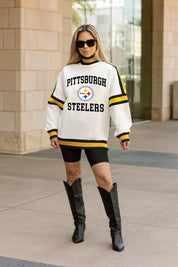 PITTSBURGH STEELERS VIVID MOTION COLORBLOCK TURTLENECK PULLOVER