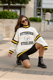 PITTSBURGH STEELERS VIVID MOTION COLORBLOCK TURTLENECK PULLOVER