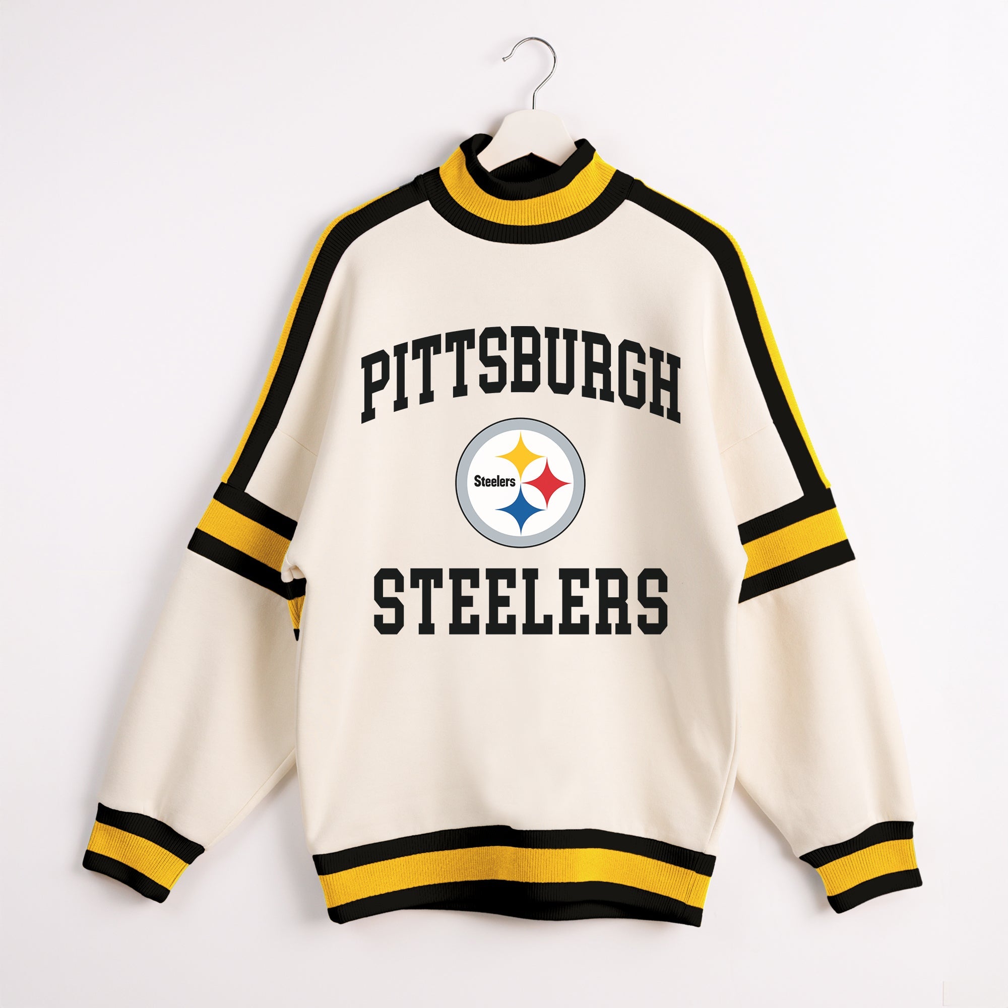 PITTSBURGH STEELERS VIVID MOTION COLORBLOCK TURTLENECK PULLOVER