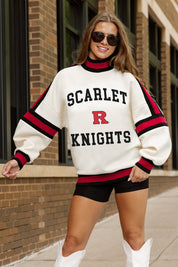 RUTGERS SCARLET KNIGHTS VIVID MOTION COLORBLOCK TURTLENECK PULLOVER