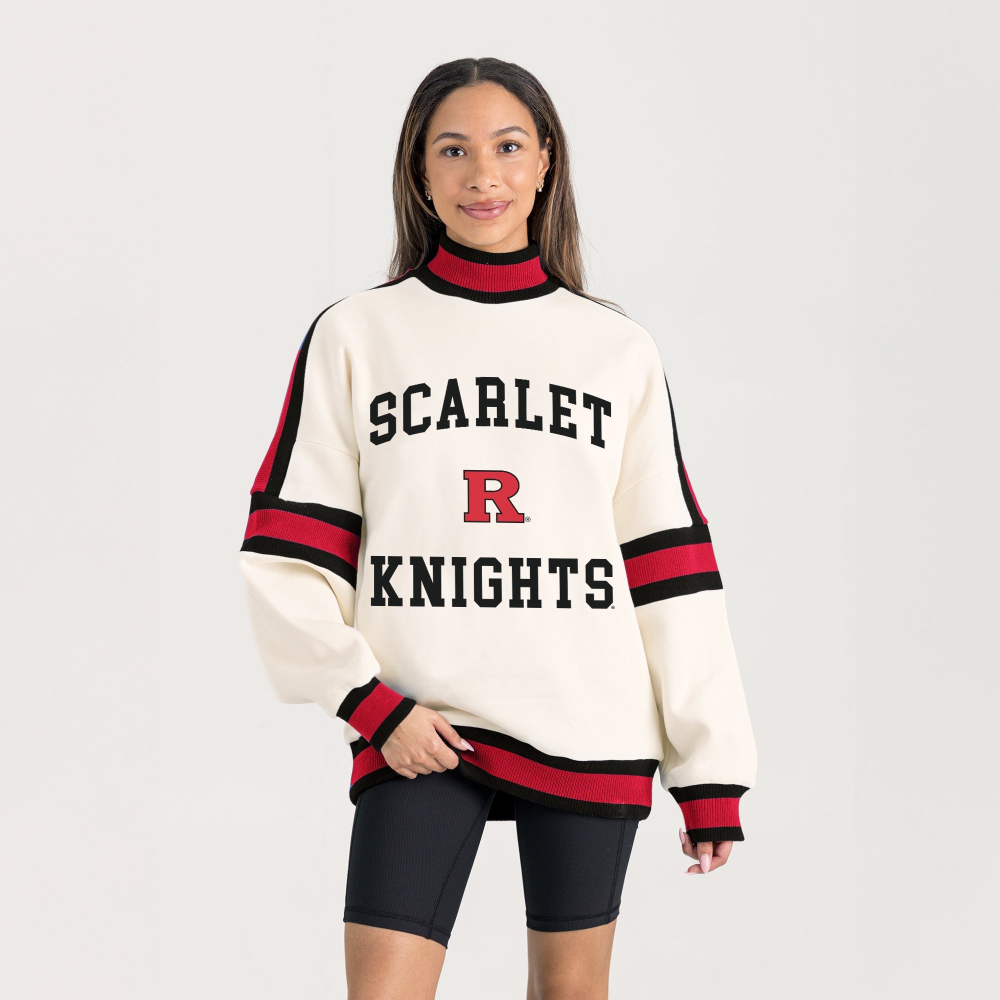 RUTGERS SCARLET KNIGHTS VIVID MOTION COLORBLOCK TURTLENECK PULLOVER