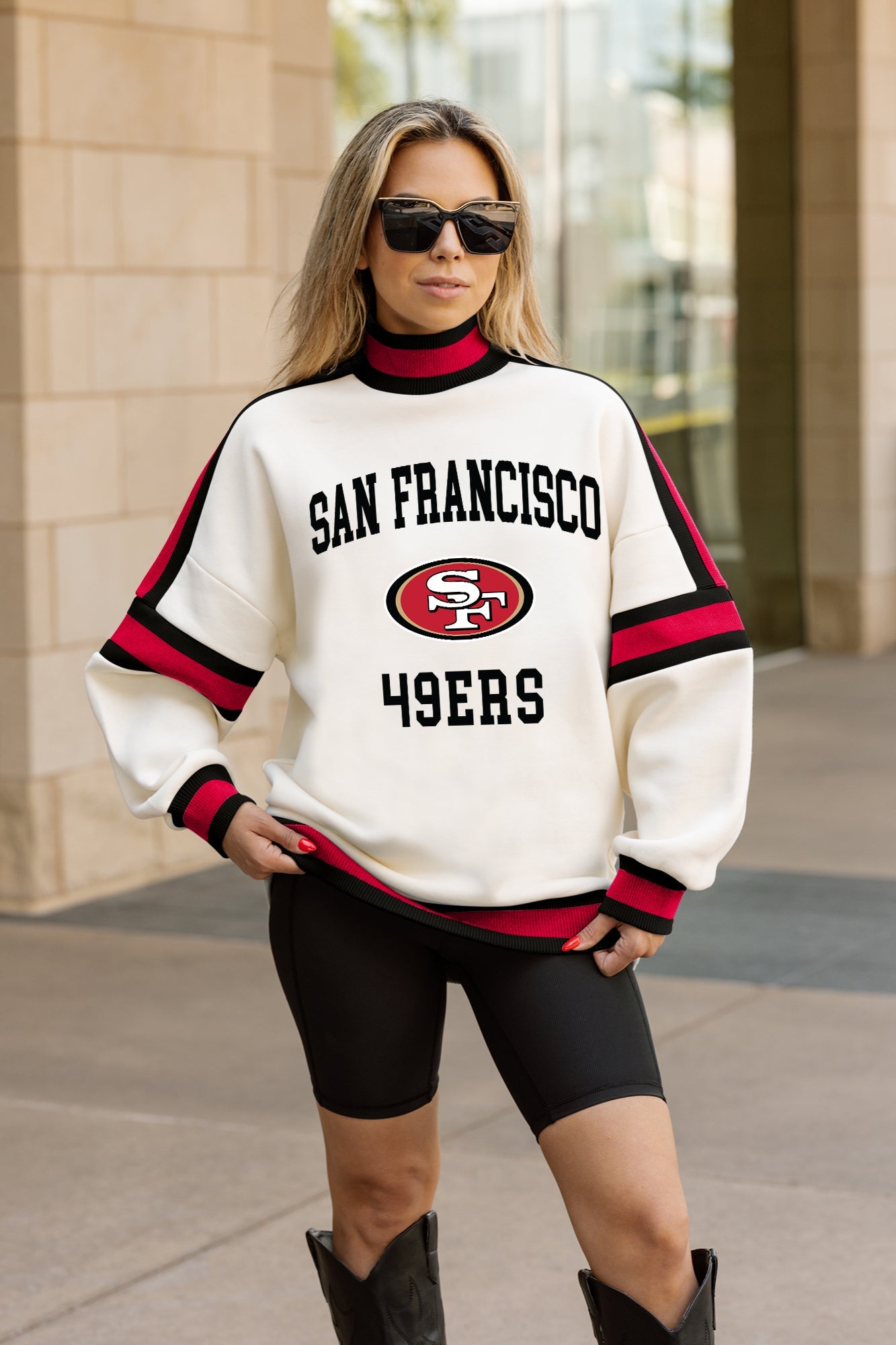 SAN FRANCISCO 49ERS VIVID MOTION COLORBLOCK TURTLENECK PULLOVER