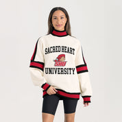 SACRED HEART PIONEERS VIVID MOTION COLORBLOCK TURTLENECK PULLOVER