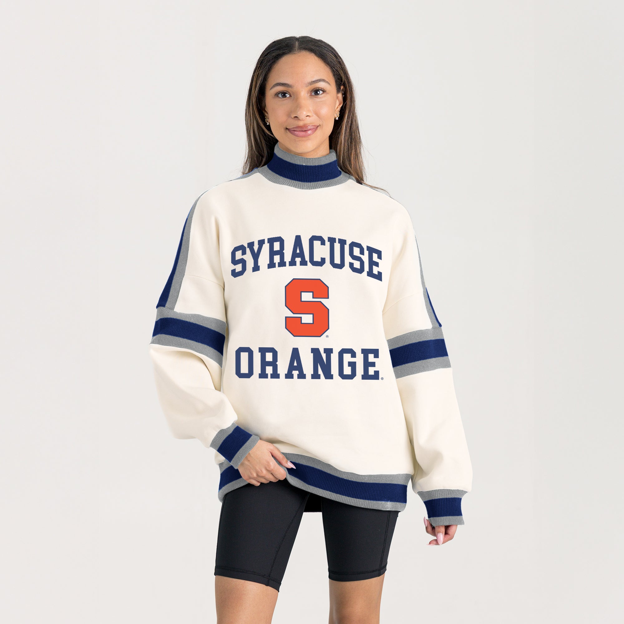 SYRACUSE ORANGE VIVID MOTION COLORBLOCK TURTLENECK PULLOVER