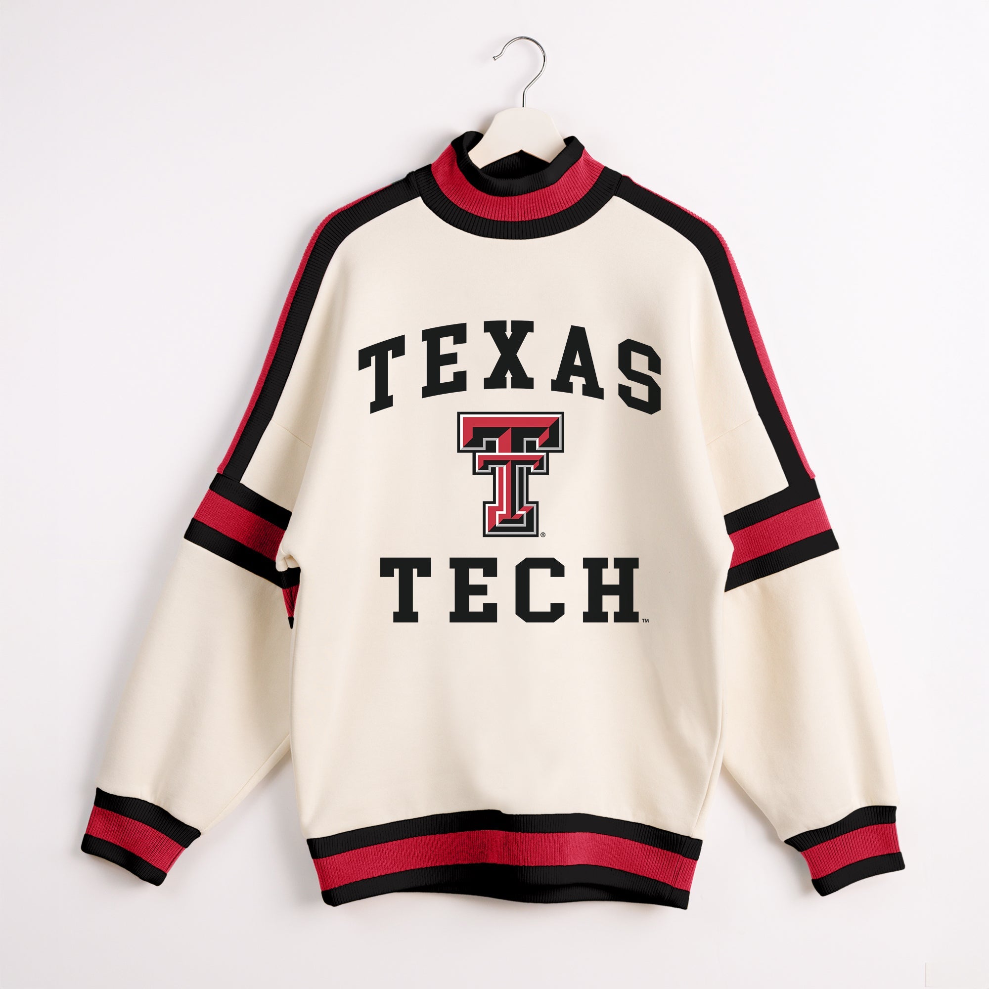 TEXAS TECH RED RAIDERS VIVID MOTION COLORBLOCK TURTLENECK PULLOVER