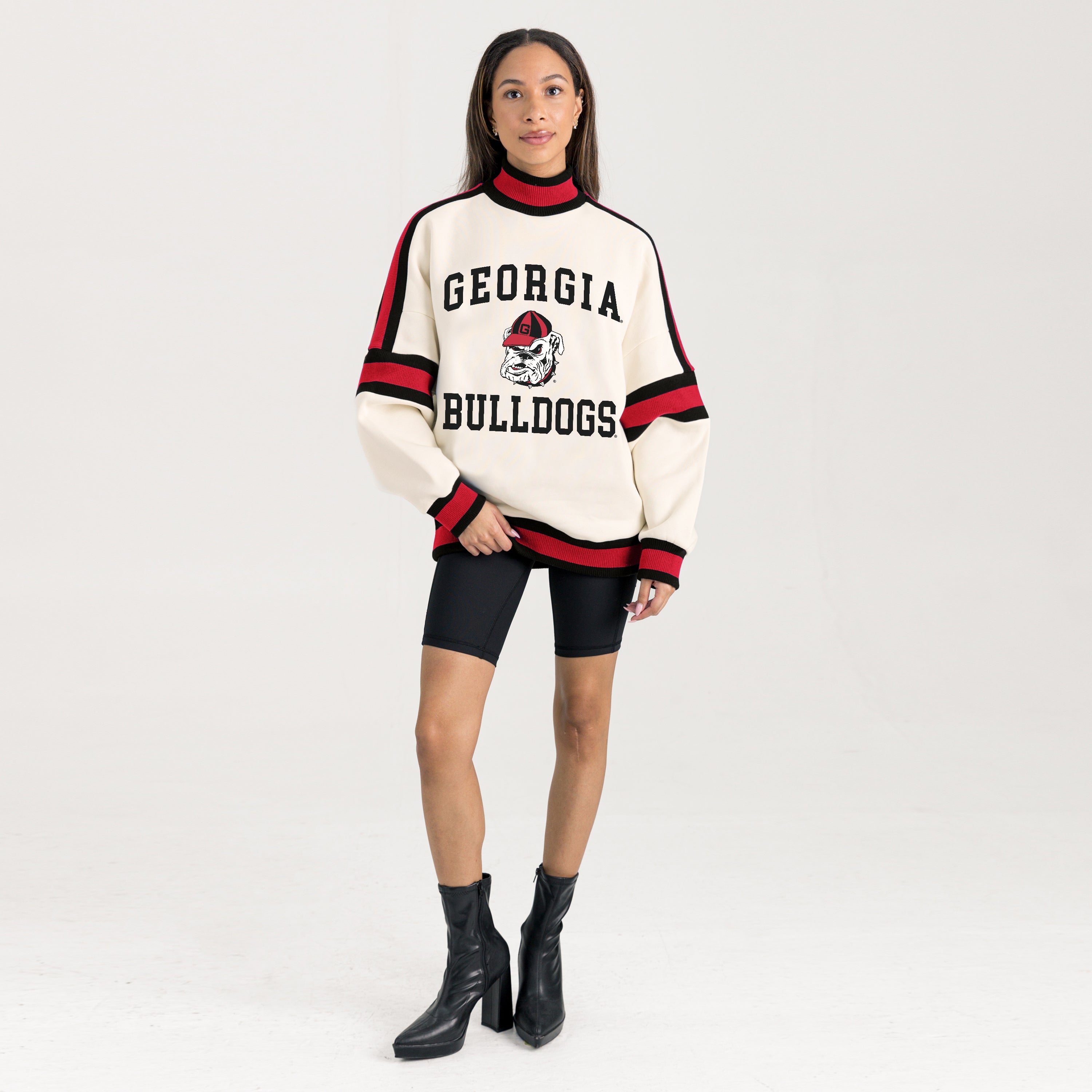 GEORGIA BULLDOGS VIVID MOTION COLORBLOCK TURTLENECK PULLOVER