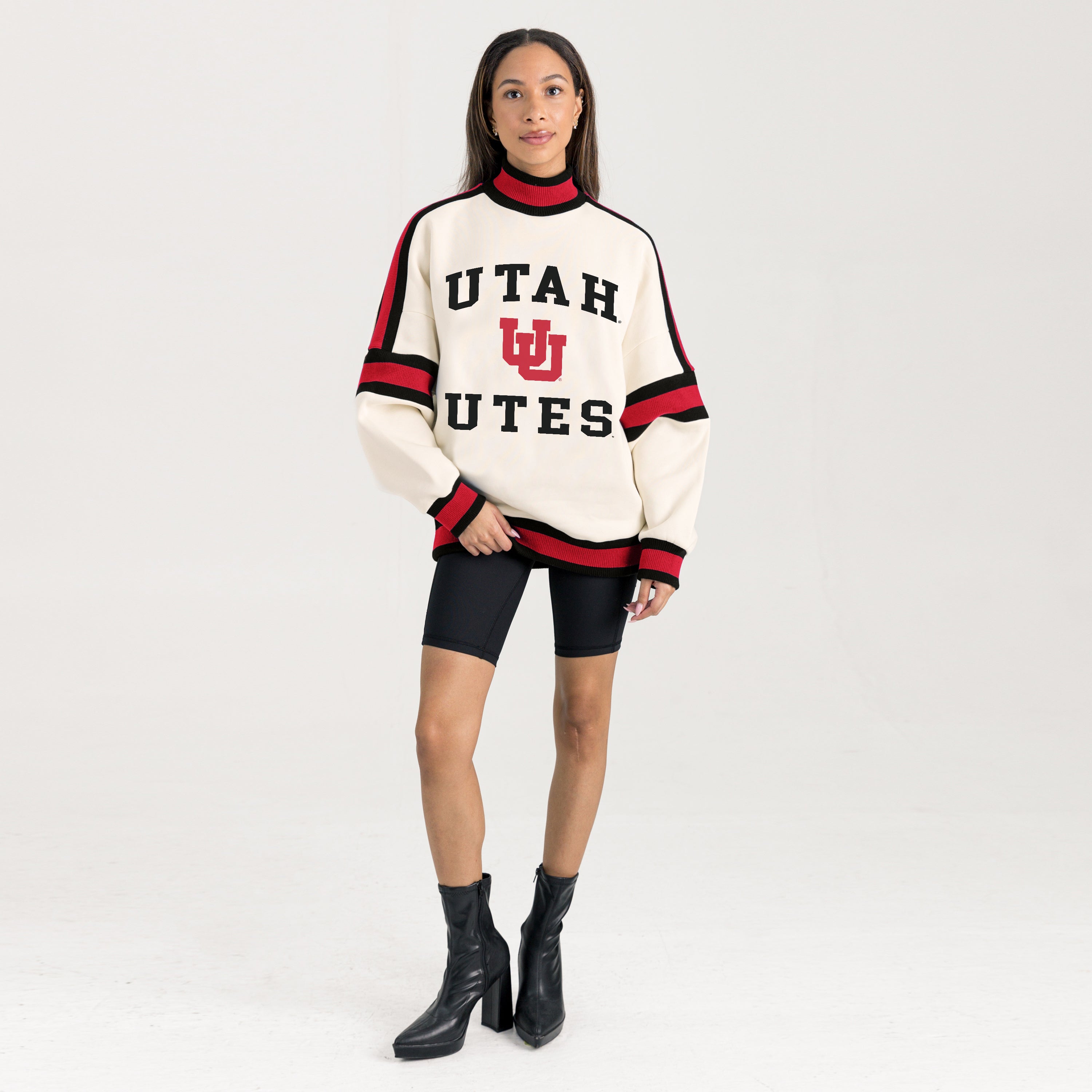 UTAH UTES VIVID MOTION COLORBLOCK TURTLENECK PULLOVER