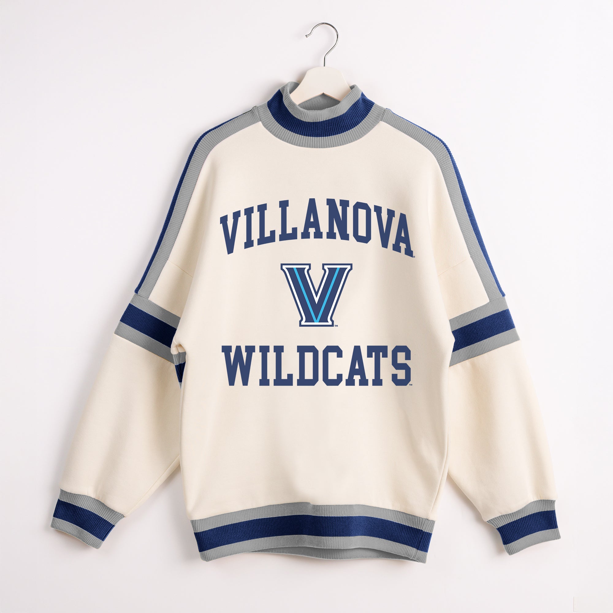 VILLANOVA WILDCATS VIVID MOTION COLORBLOCK TURTLENECK PULLOVER