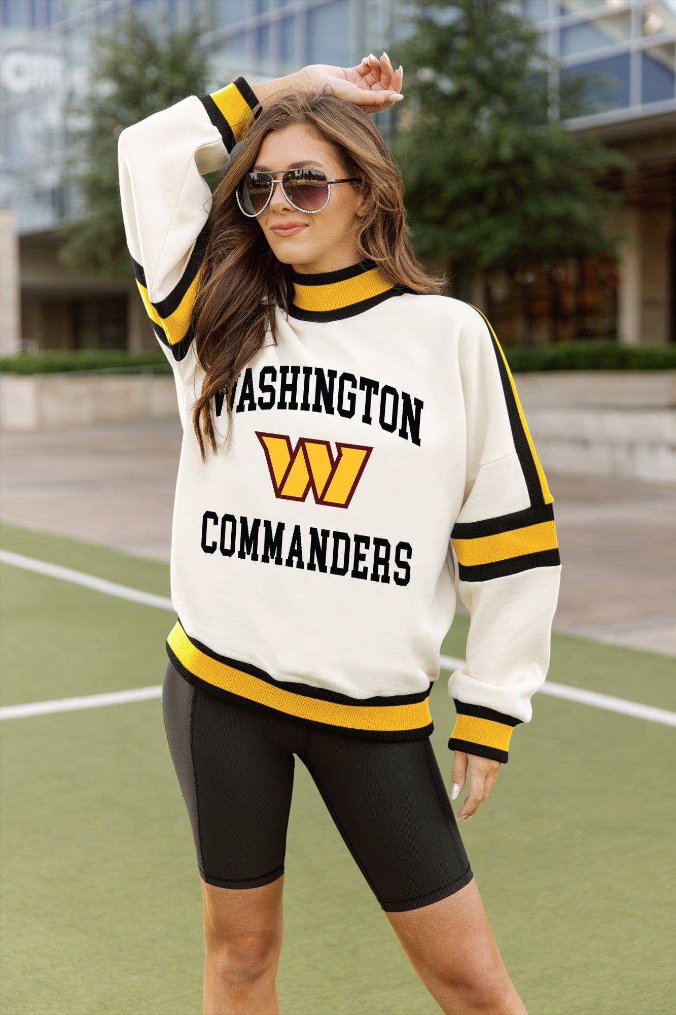 WASHINGTON COMMANDERS VIVID MOTION COLORBLOCK TURTLENECK PULLOVER