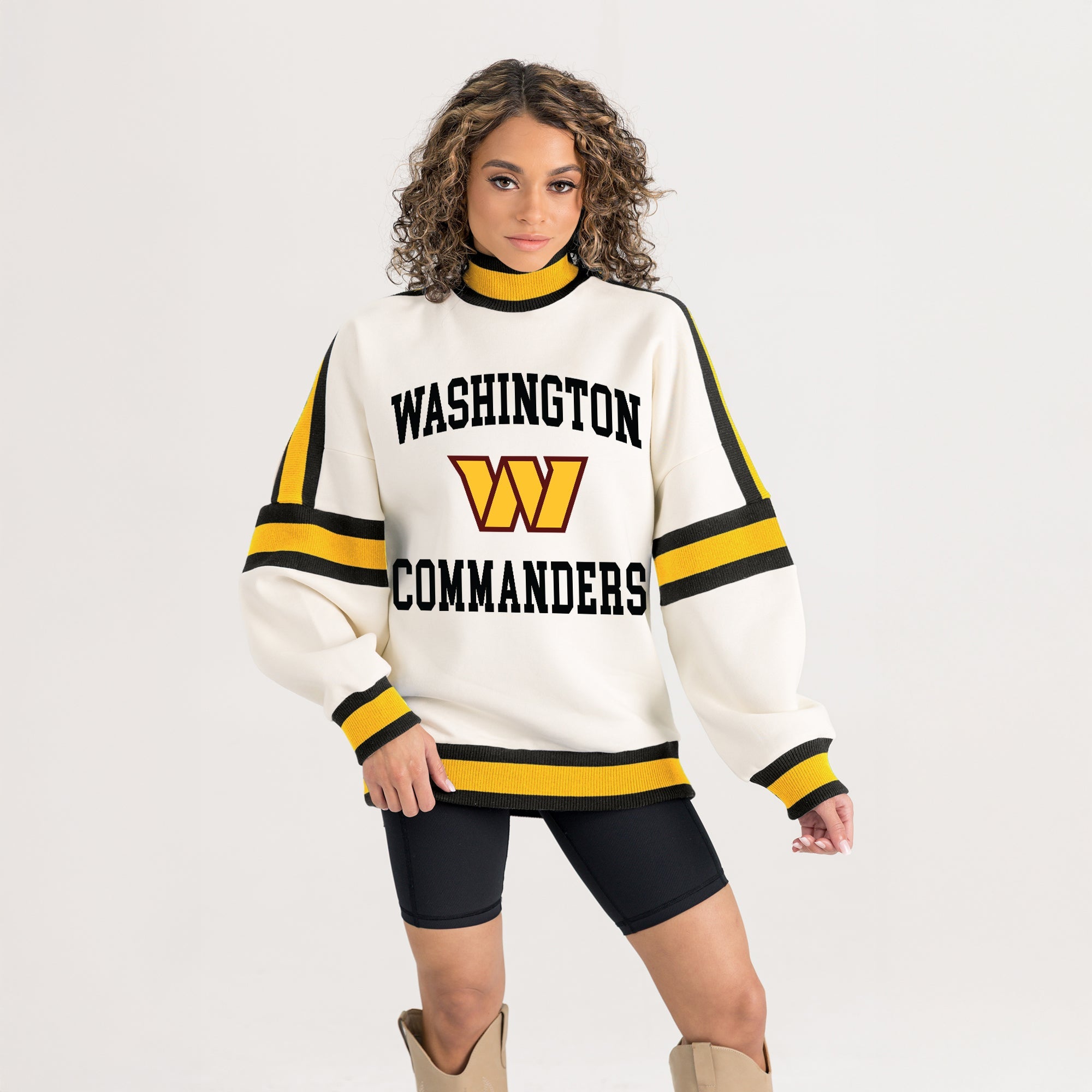 WASHINGTON COMMANDERS VIVID MOTION COLORBLOCK TURTLENECK PULLOVER