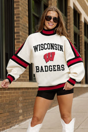 WISCONSIN BADGERS VIVID MOTION COLORBLOCK TURTLENECK PULLOVER