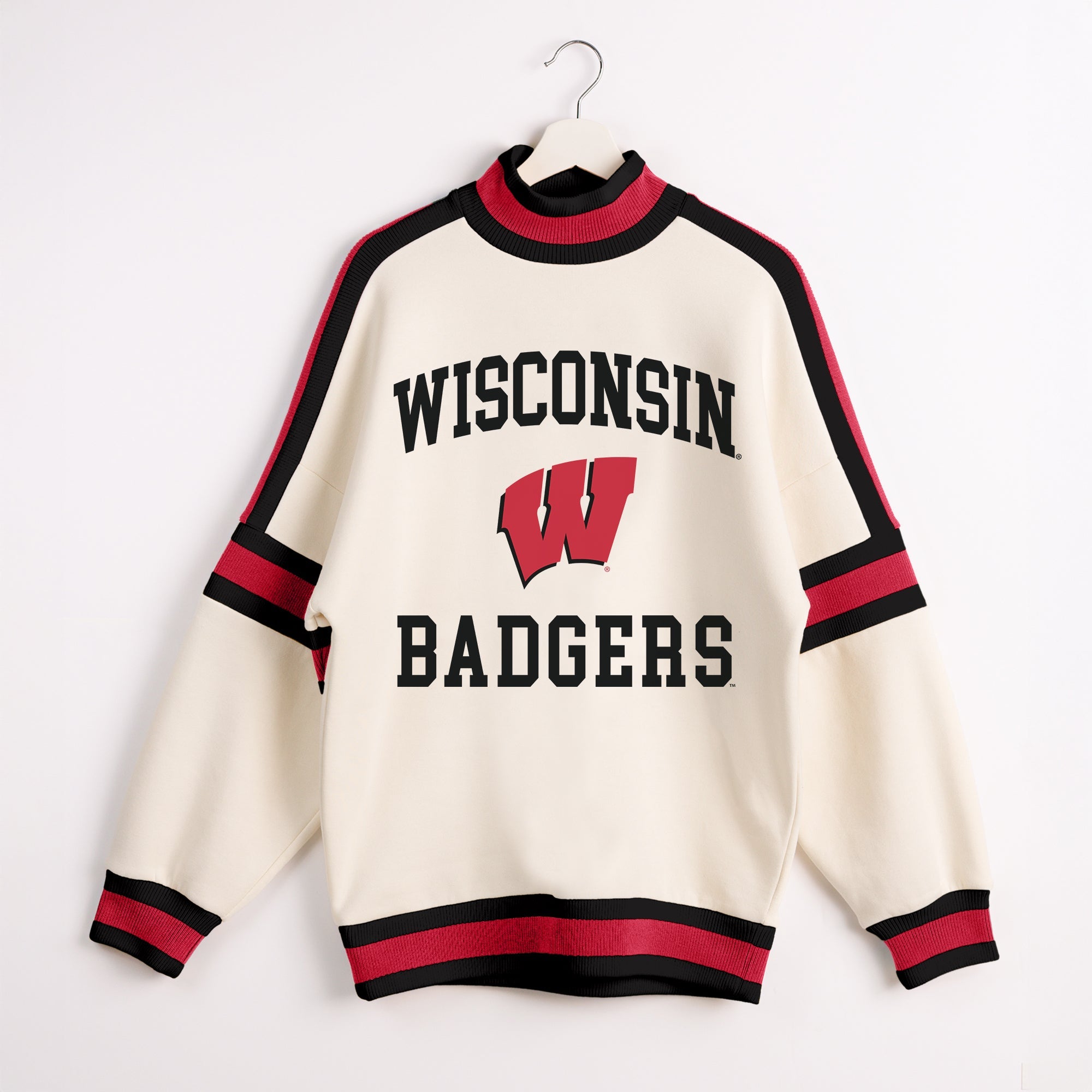 WISCONSIN BADGERS VIVID MOTION COLORBLOCK TURTLENECK PULLOVER