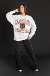 CLEVELAND BROWNS WHITEOUT PREMIUM DROP SHOULDER PULLOVER