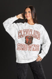 CLEVELAND BROWNS WHITEOUT PREMIUM DROP SHOULDER PULLOVER