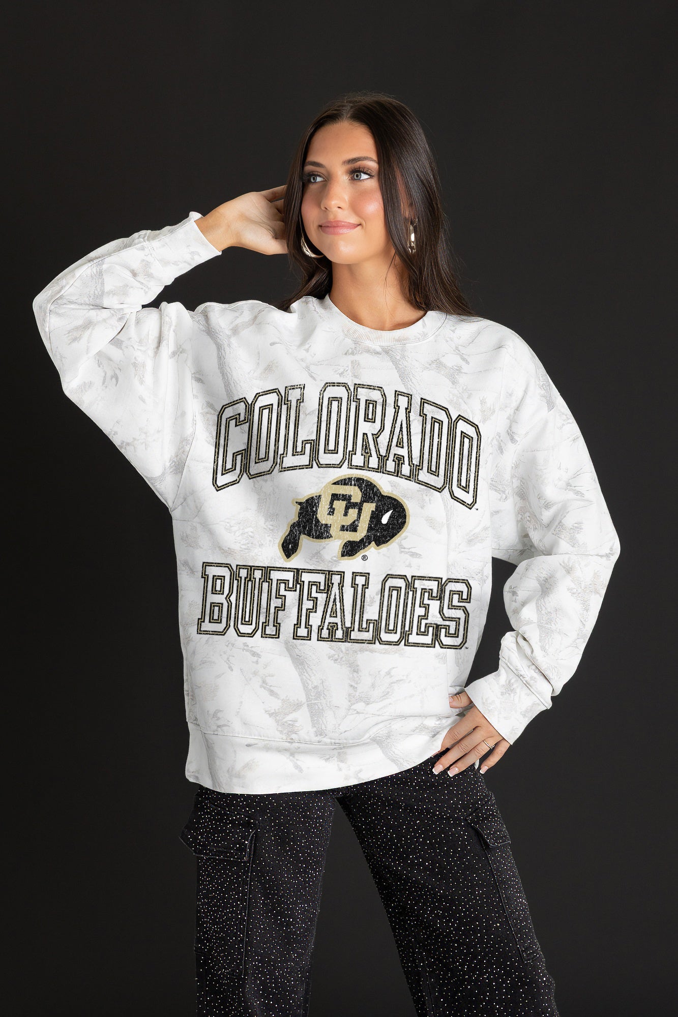 COLORADO BUFFALOES WHITEOUT PREMIUM DROP SHOULDER PULLOVER