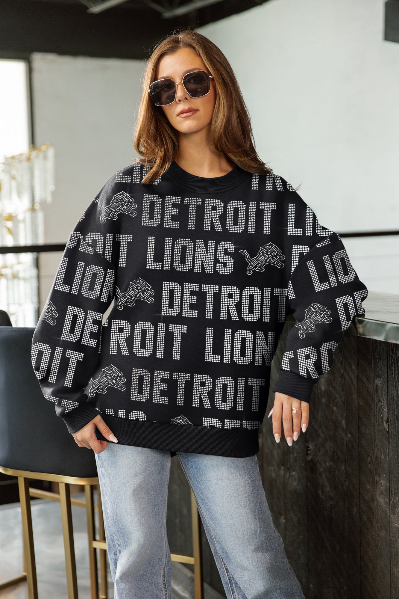 DETROIT LIONS HYPE ERA PREMIUM DROP SHOULDER PULLOVER