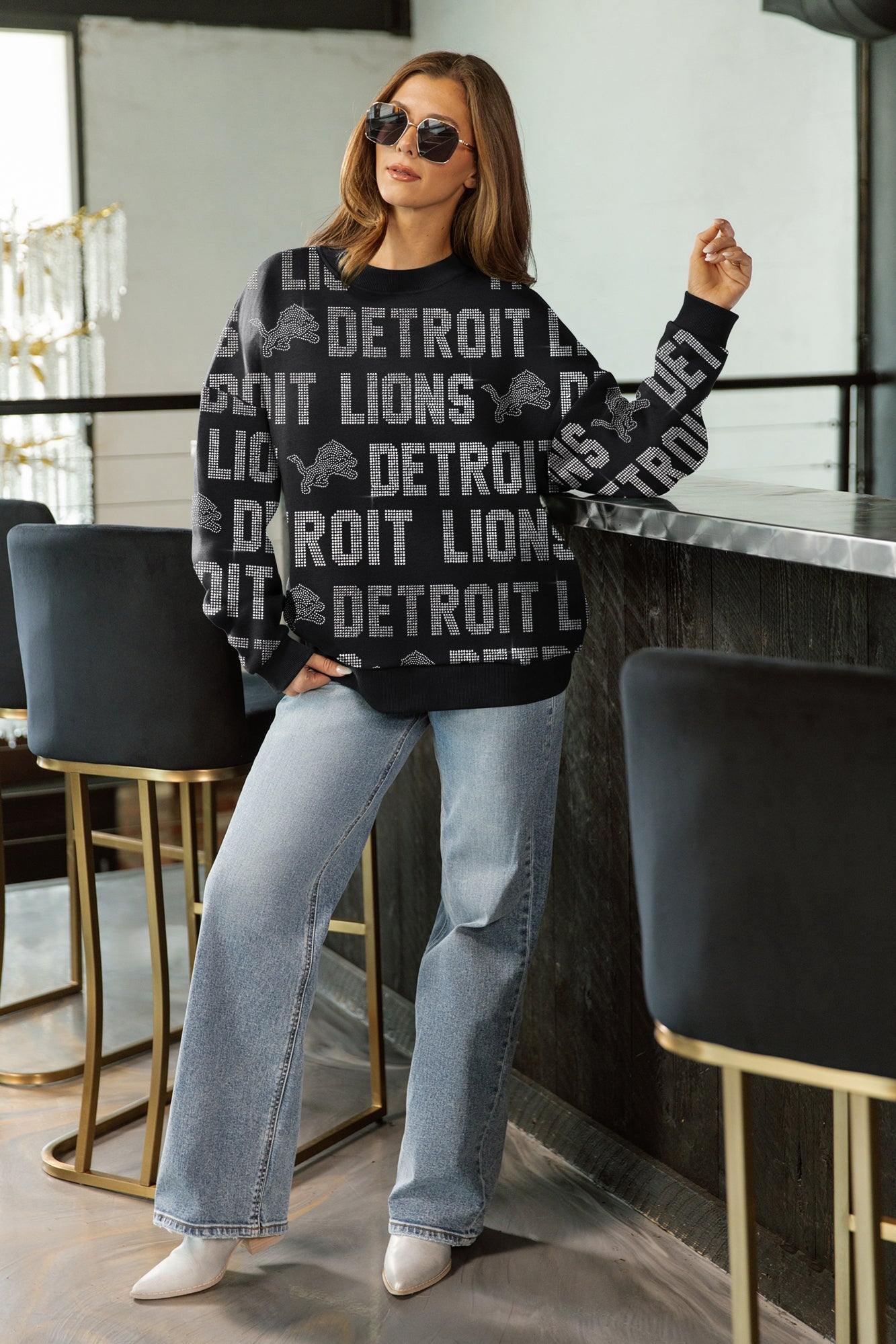 DETROIT LIONS HYPE ERA PREMIUM DROP SHOULDER PULLOVER