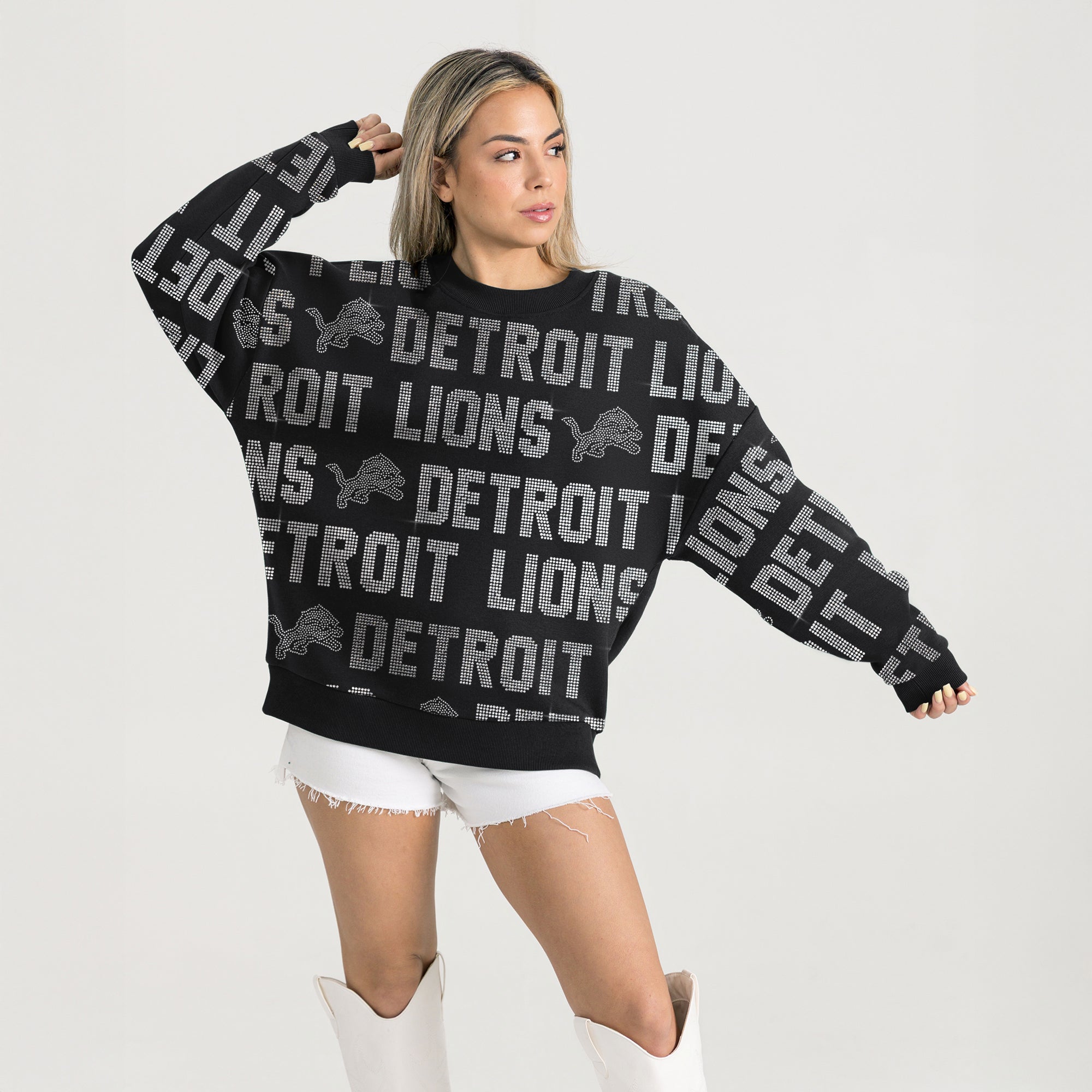 DETROIT LIONS HYPE ERA PREMIUM DROP SHOULDER PULLOVER