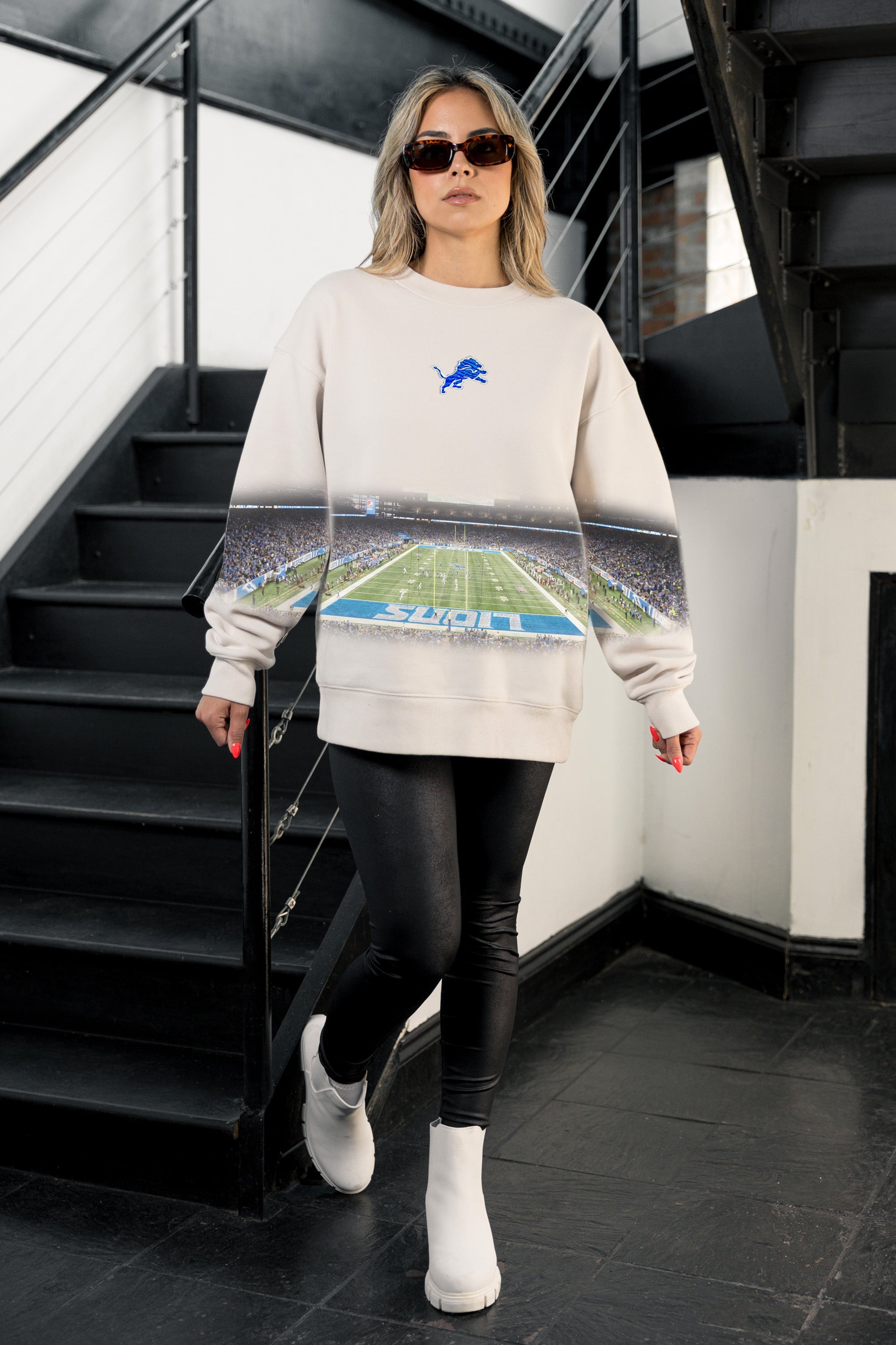 DETROIT LIONS POWER MOVE PREMIUM DROP SHOULDER PULLOVER