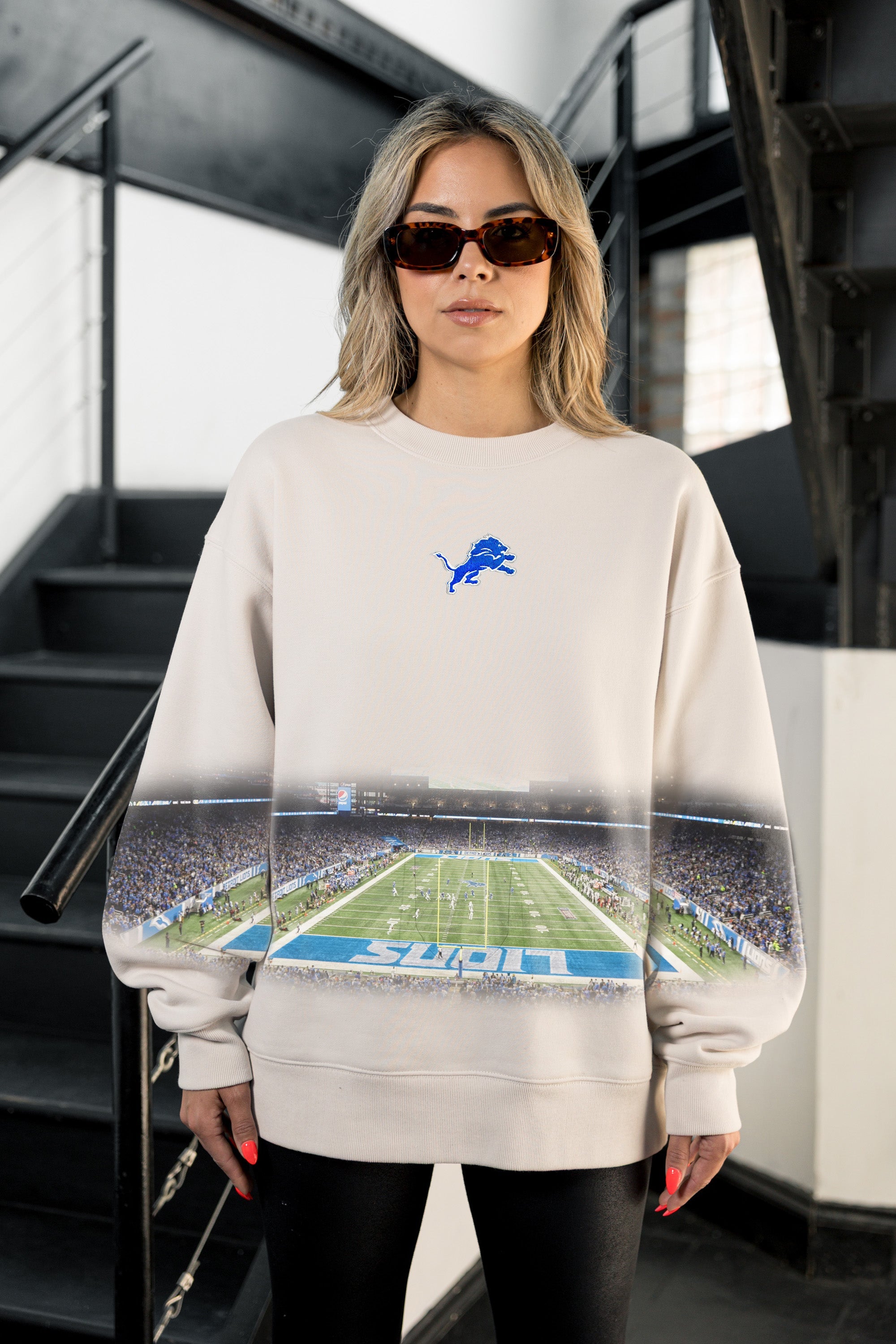 DETROIT LIONS POWER MOVE PREMIUM DROP SHOULDER PULLOVER