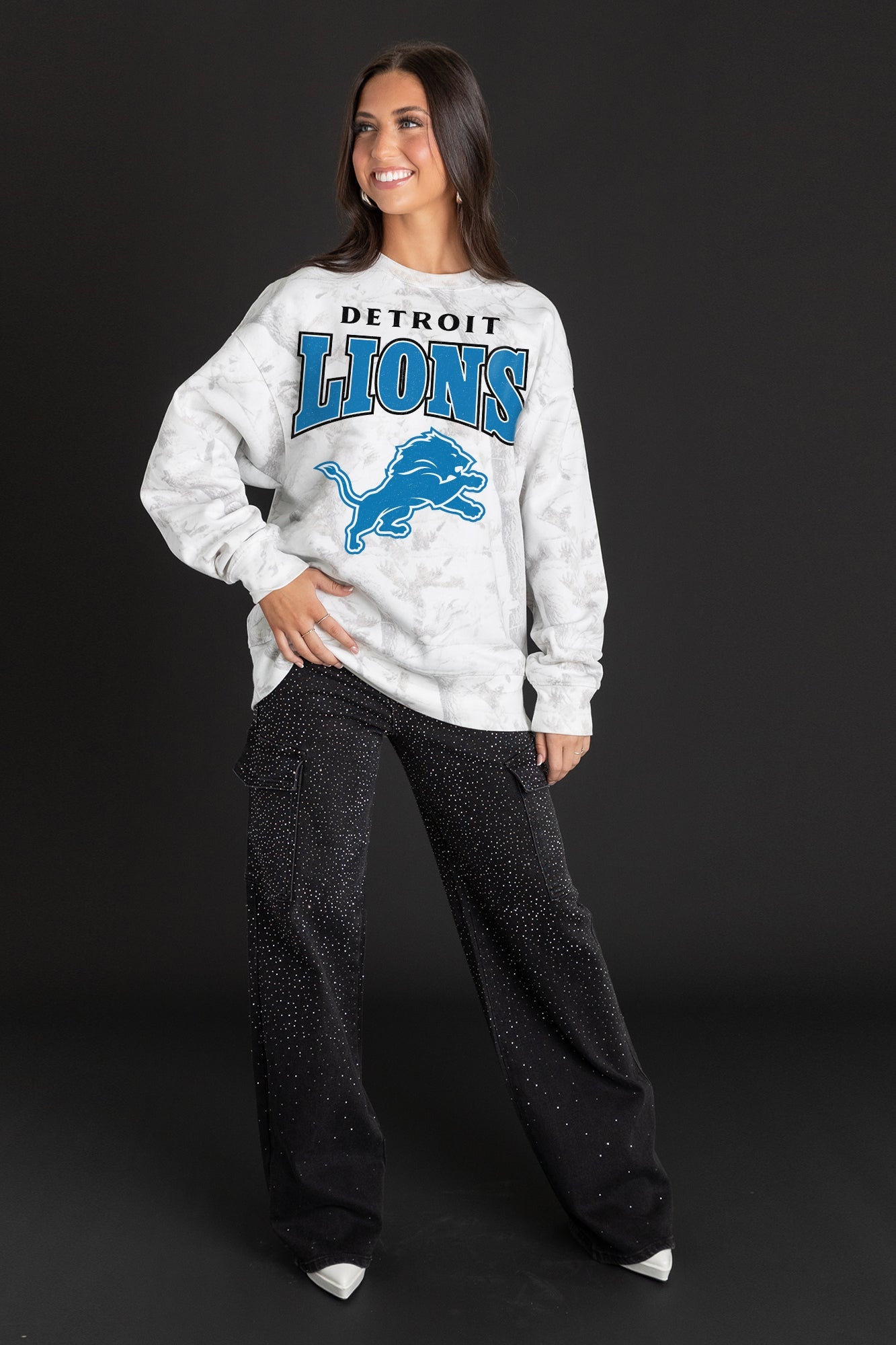 DETROIT LIONS RALLY READY PREMIUM DROP SHOULDER PULLOVER