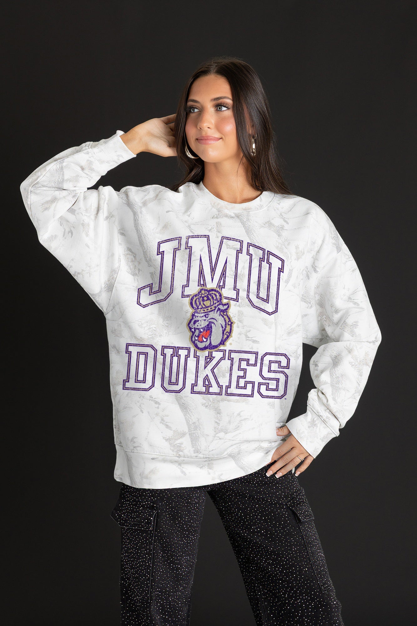 JAMES MADISON DUKES WHITEOUT PREMIUM DROP SHOULDER PULLOVER