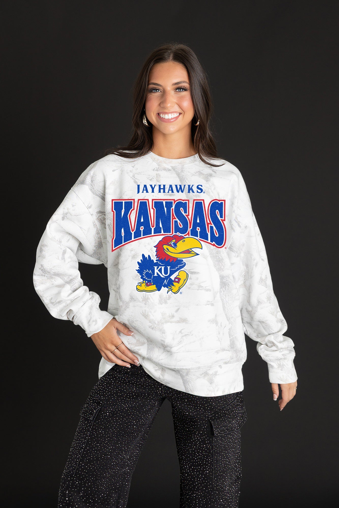 KANSAS JAYHAWKS RALLY READY PREMIUM DROP SHOULDER PULLOVER