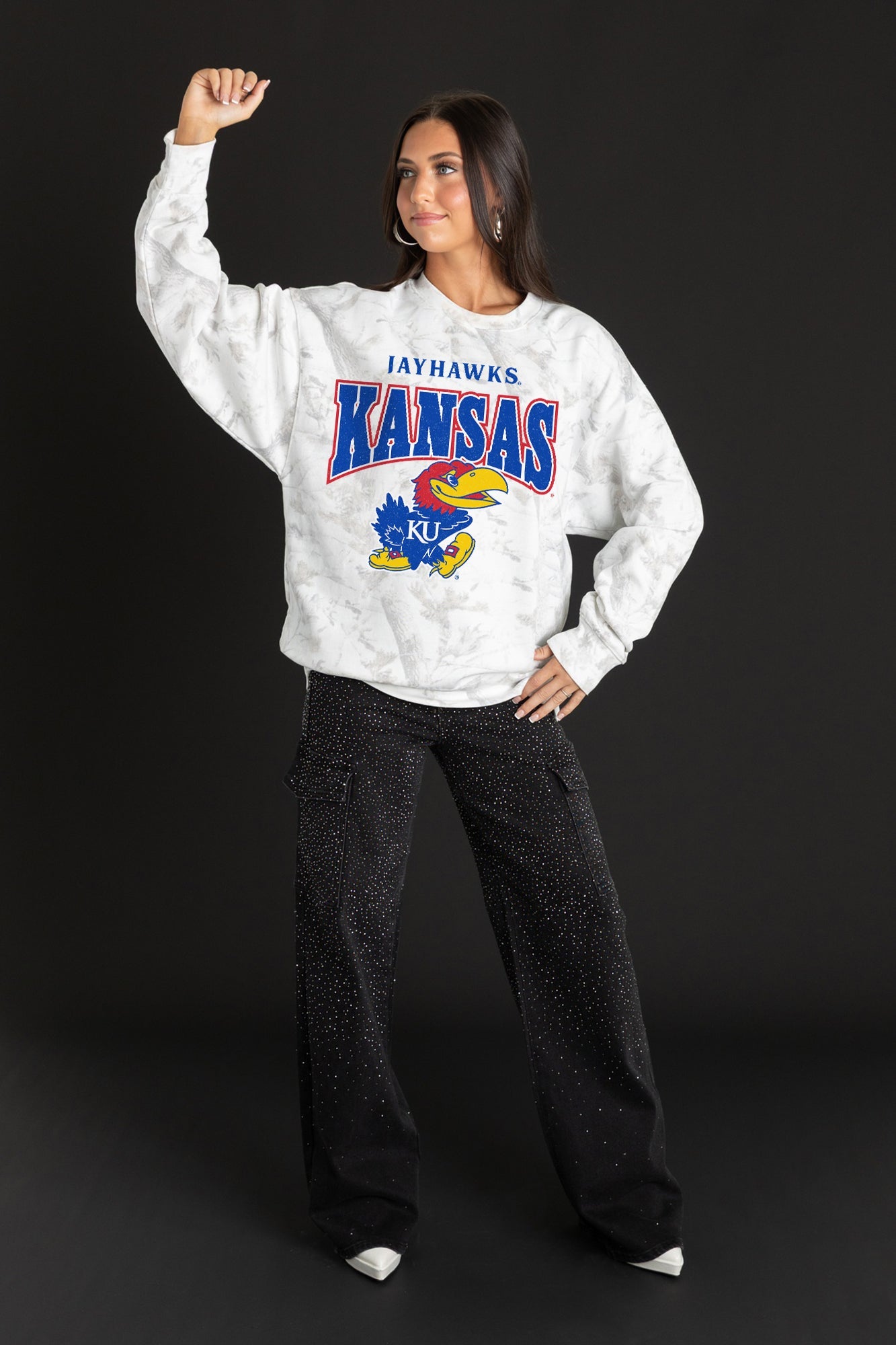 KANSAS JAYHAWKS RALLY READY PREMIUM DROP SHOULDER PULLOVER