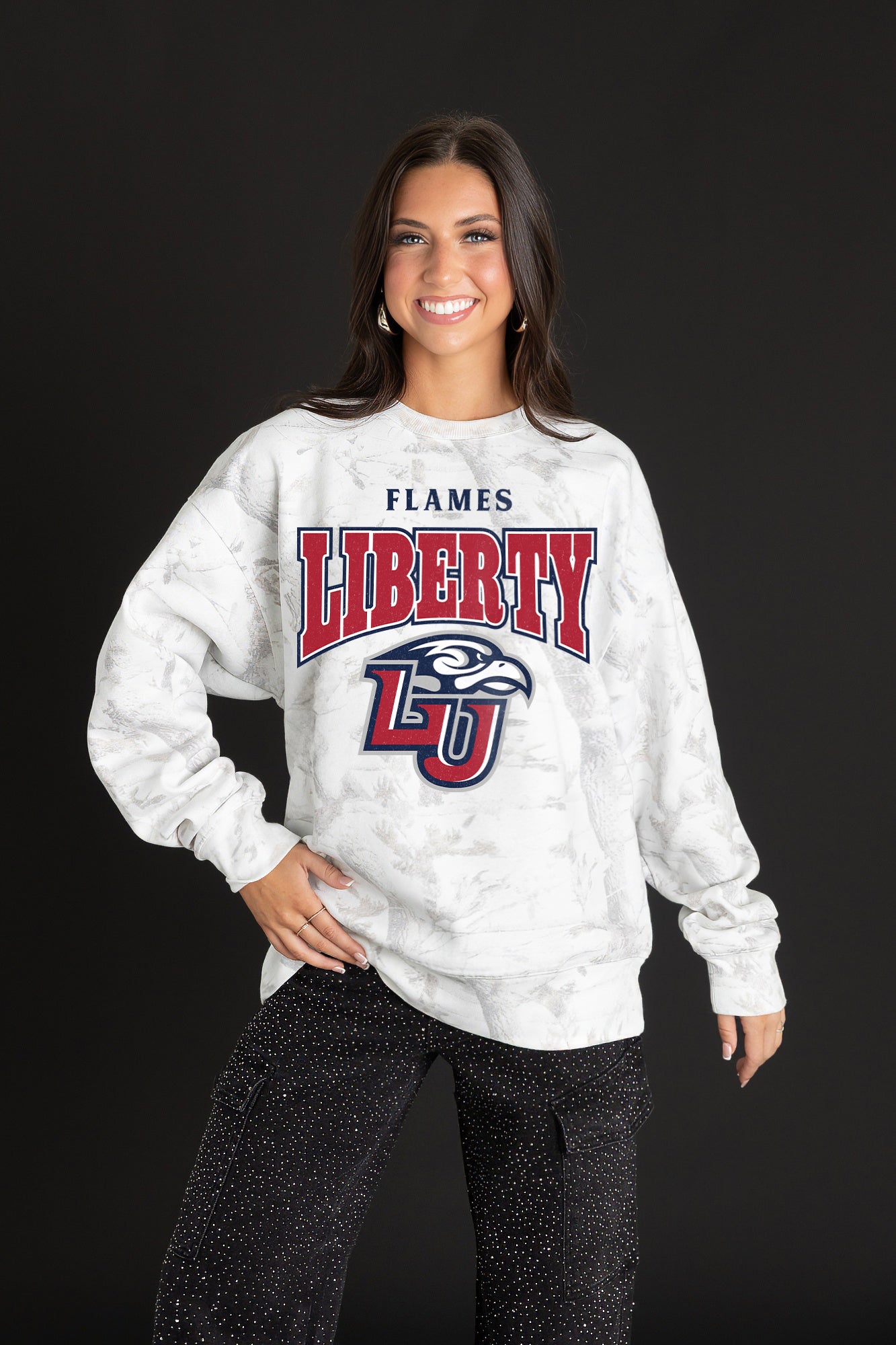 LIBERTY FLAMES RALLY READY PREMIUM DROP SHOULDER PULLOVER