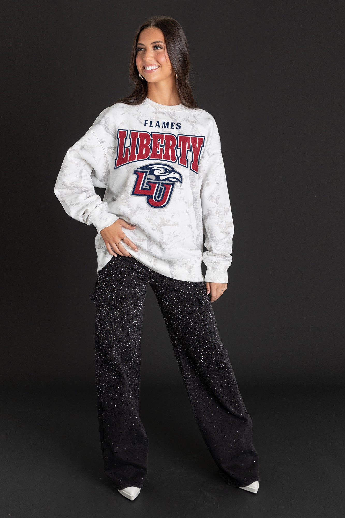 LIBERTY FLAMES RALLY READY PREMIUM DROP SHOULDER PULLOVER