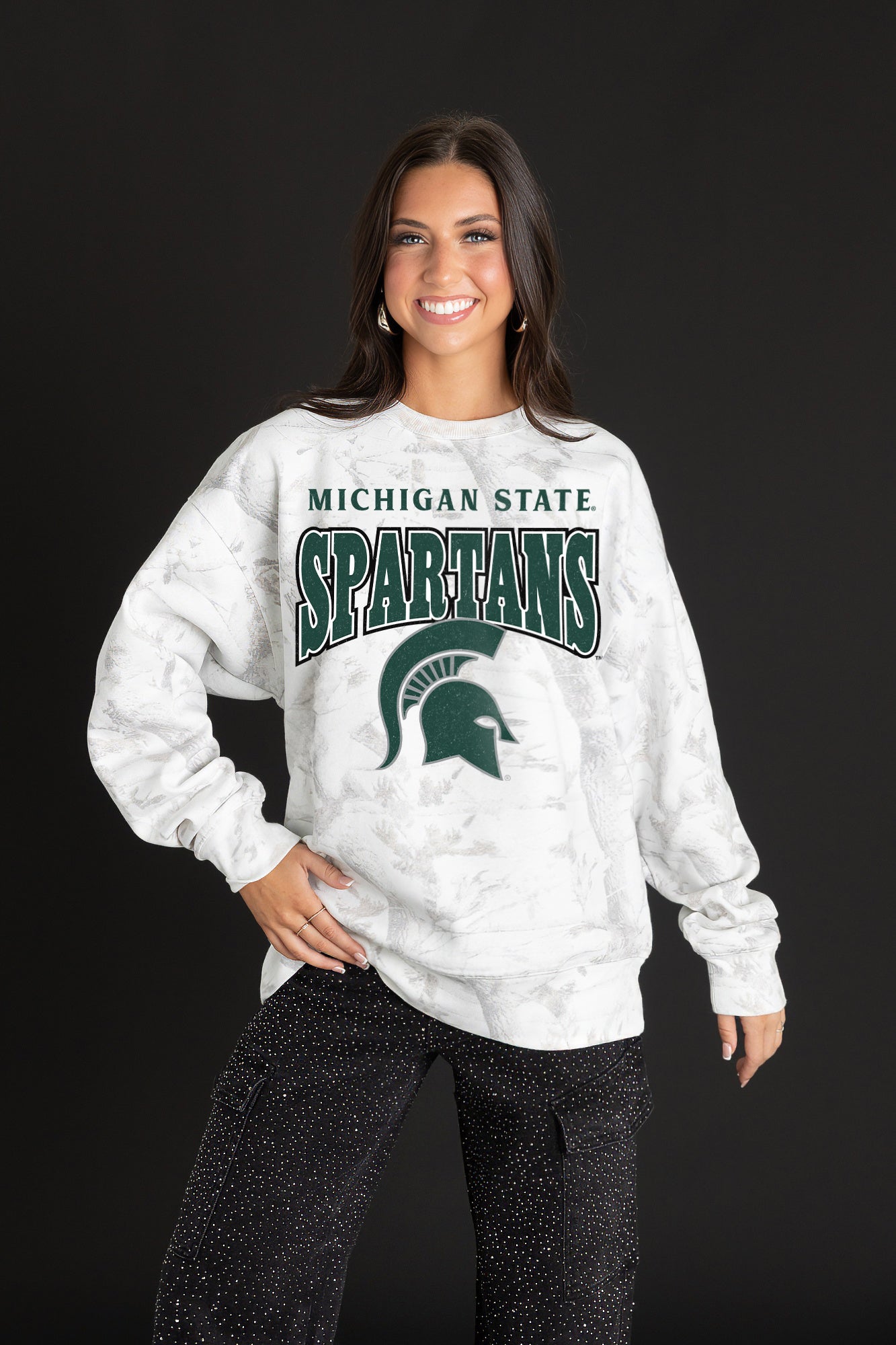 MICHIGAN STATE SPARTANS RALLY READY PREMIUM DROP SHOULDER PULLOVER