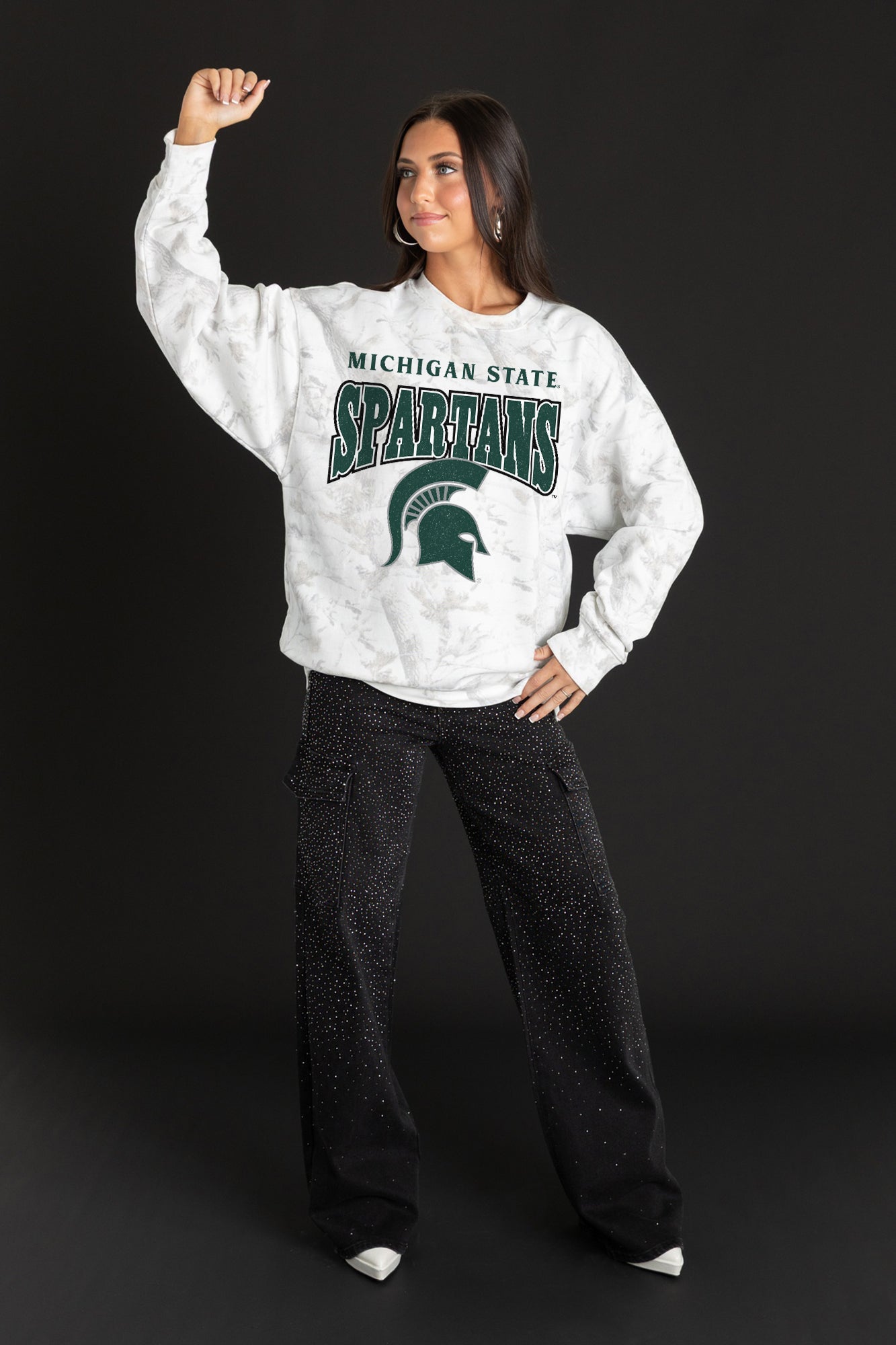 MICHIGAN STATE SPARTANS RALLY READY PREMIUM DROP SHOULDER PULLOVER
