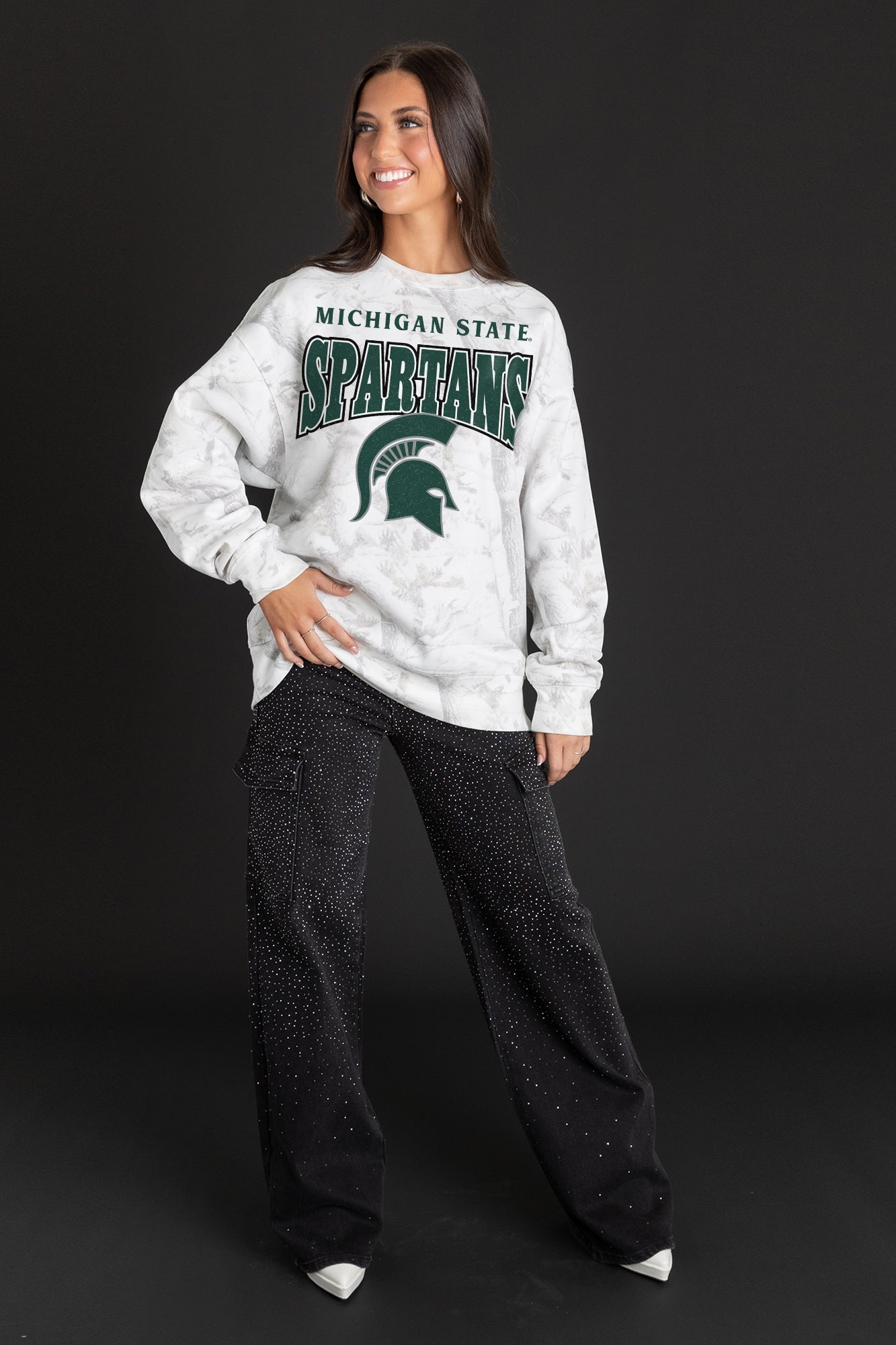 MICHIGAN STATE SPARTANS RALLY READY PREMIUM DROP SHOULDER PULLOVER