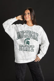 MICHIGAN STATE SPARTANS WHITEOUT PREMIUM DROP SHOULDER PULLOVER