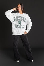MICHIGAN STATE SPARTANS WHITEOUT PREMIUM DROP SHOULDER PULLOVER