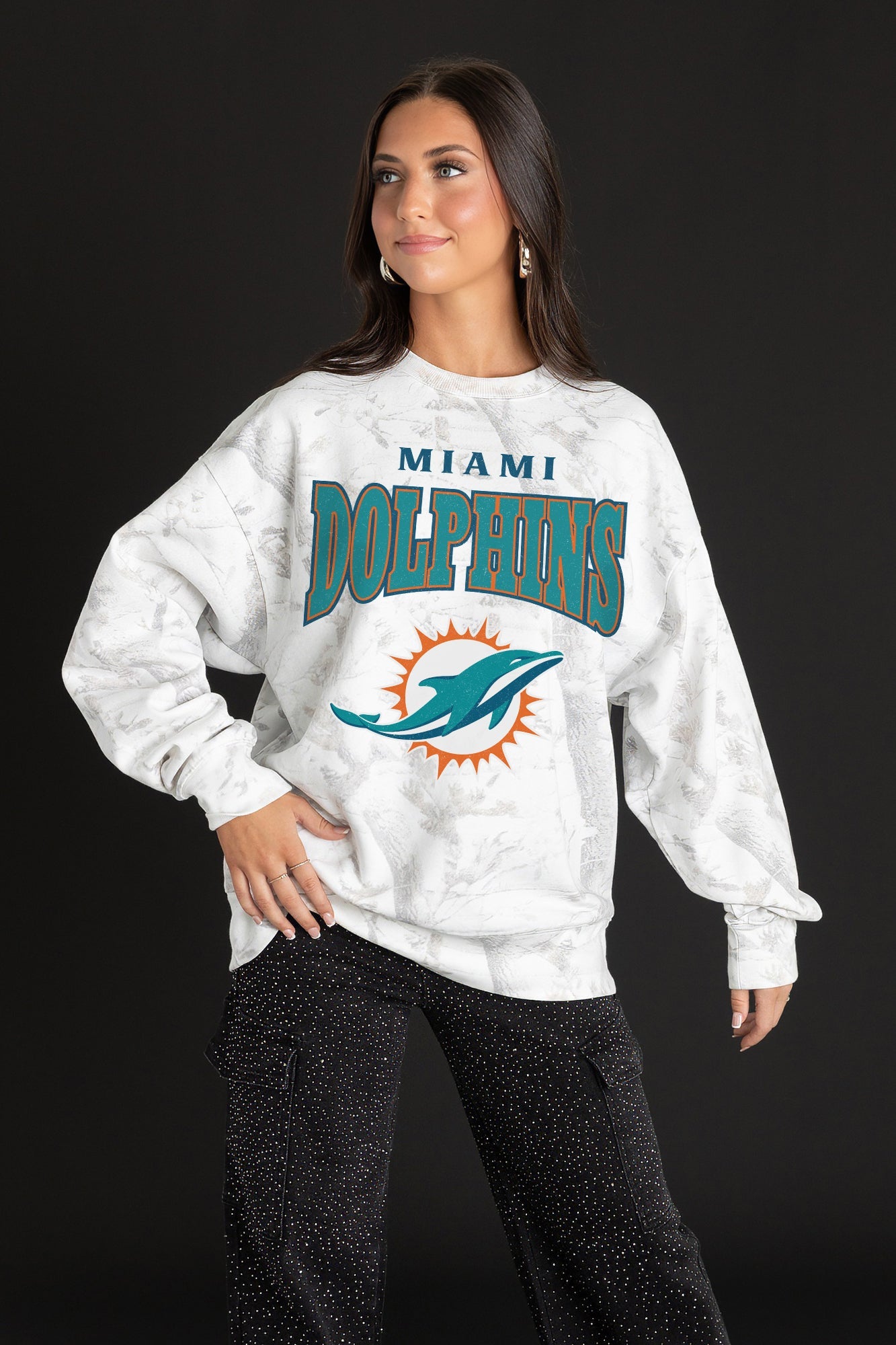 MIAMI DOLPHINS RALLY READY PREMIUM DROP SHOULDER PULLOVER