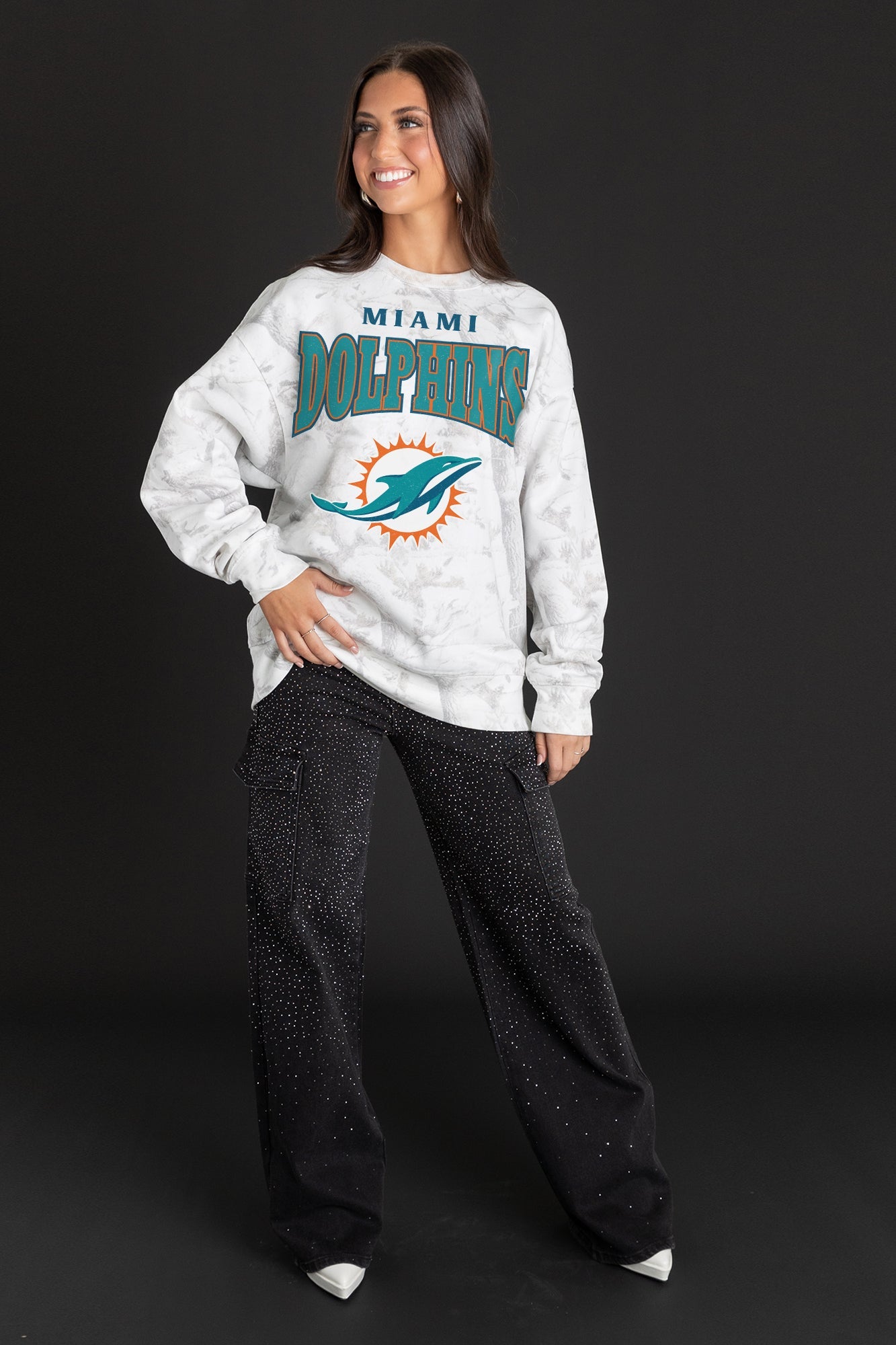 MIAMI DOLPHINS RALLY READY PREMIUM DROP SHOULDER PULLOVER