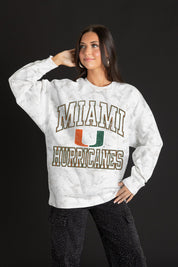 MIAMI HURRICANES WHITEOUT PREMIUM DROP SHOULDER PULLOVER