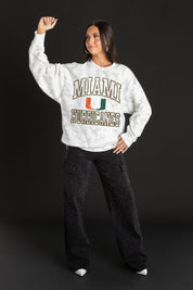 MIAMI HURRICANES WHITEOUT PREMIUM DROP SHOULDER PULLOVER