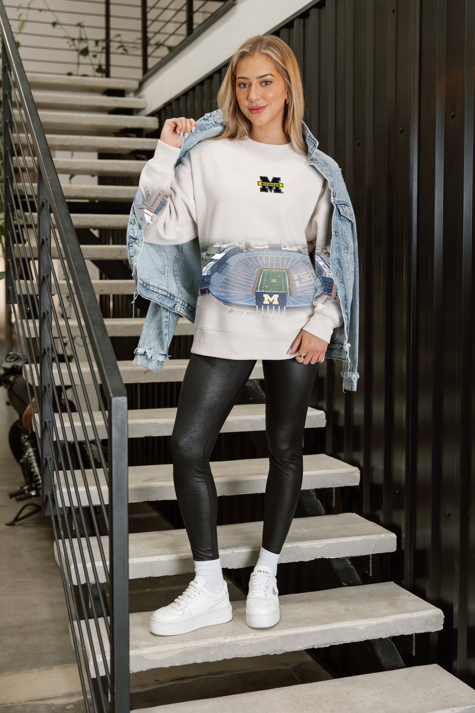 MICHIGAN WOLVERINES POWER MOVE PREMIUM DROP SHOULDER PULLOVER