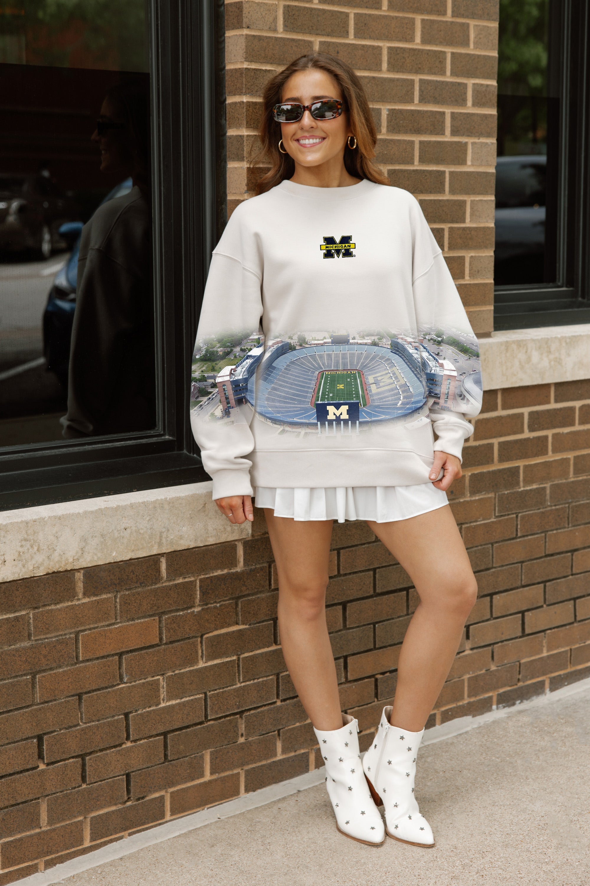 MICHIGAN WOLVERINES POWER MOVE PREMIUM DROP SHOULDER PULLOVER