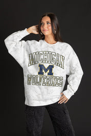 MICHIGAN WOLVERINES WHITEOUT PREMIUM DROP SHOULDER PULLOVER